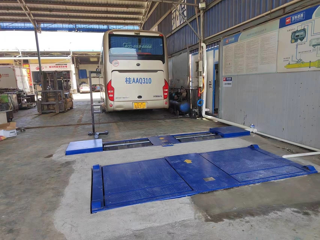 Cartesykj 10T Secondary vehicle maintenance and testing lane Roller brake tester with axle load side slip tester
