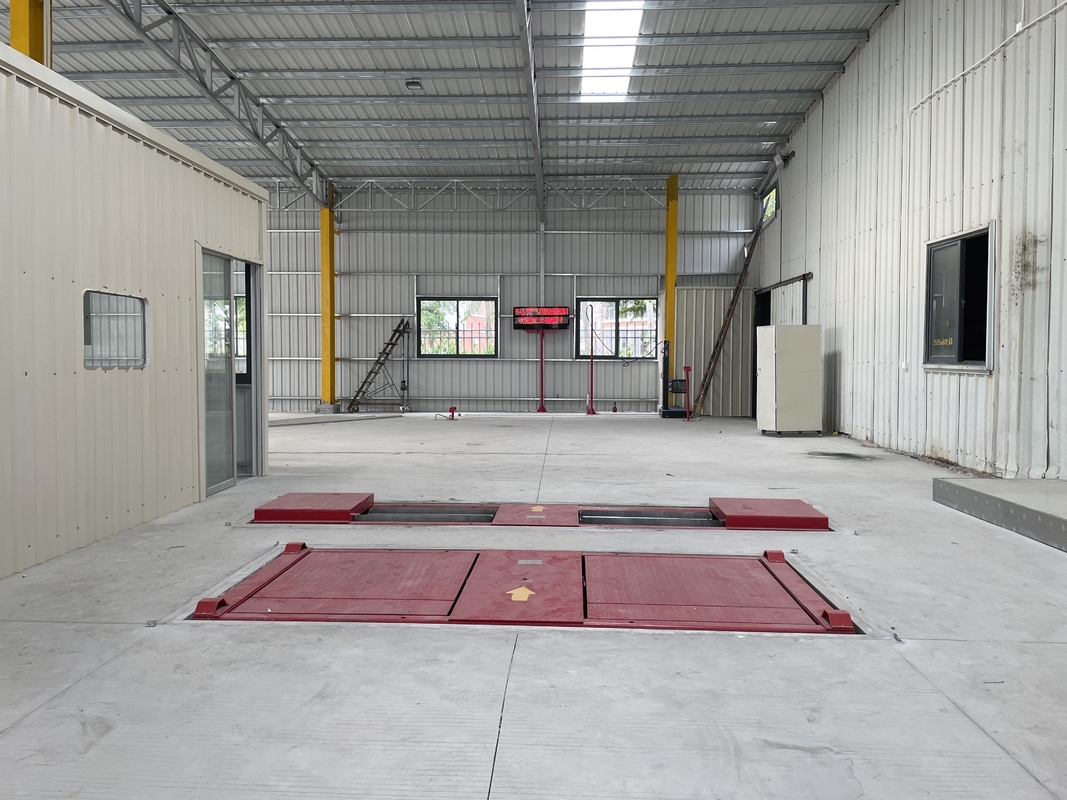 Cartesykj 15T Secondary vehicle maintenance and testing lane Roller brake tester with axle load side slip tester