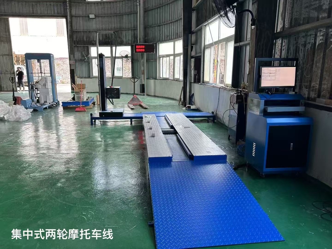 2-wheeled Motorcycles Centralized Testing Line Include Brake Force Axle Load Speedometer Clamping Wheel Alignment Headlight Tester Noise Meter