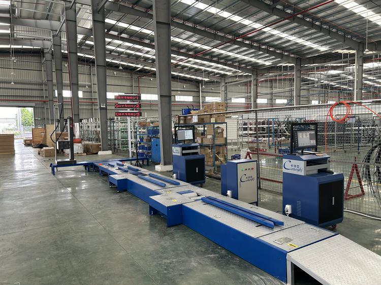 Cartesykj deliver to VN 2-wheeled Motorcycles Centralized Testing Line Include Brake Force Axle Load Speedometer Clamping Wheel Alignment Headlight Tester Noise Meter