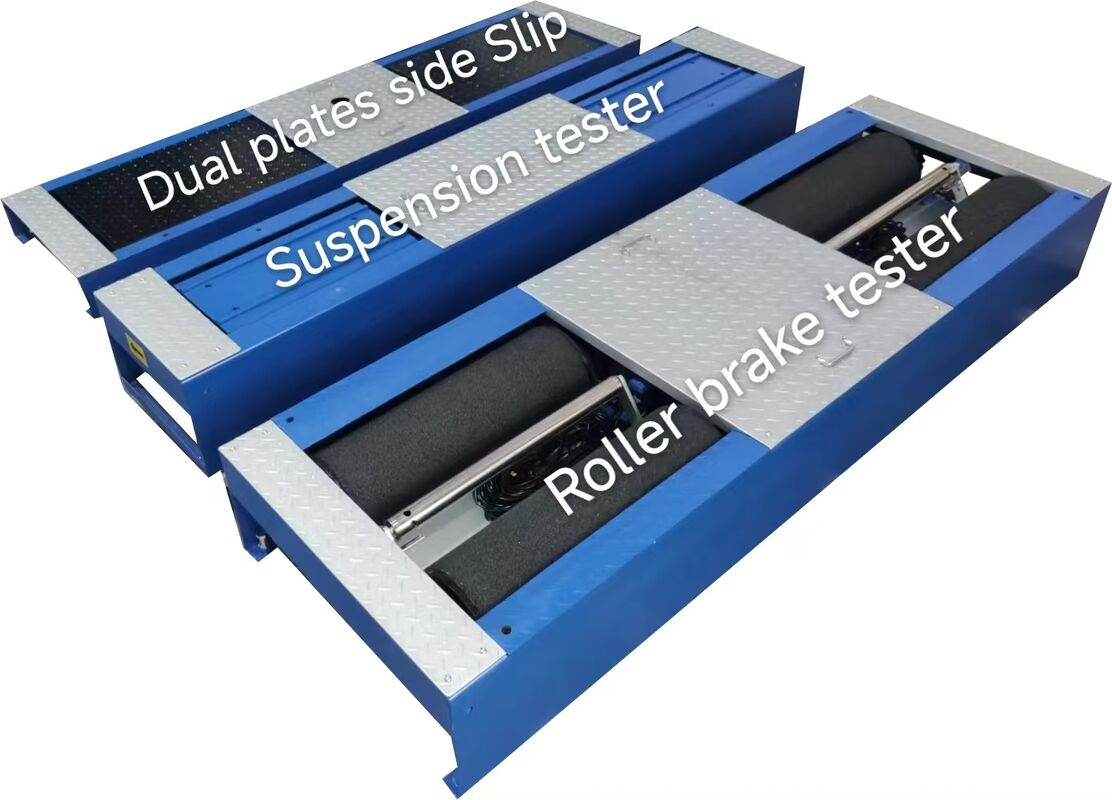 CTGT-3-4 Roller 4-in-1 vehicle test line Roller brake tester with axle load Single plate sideslip tester Suspension test