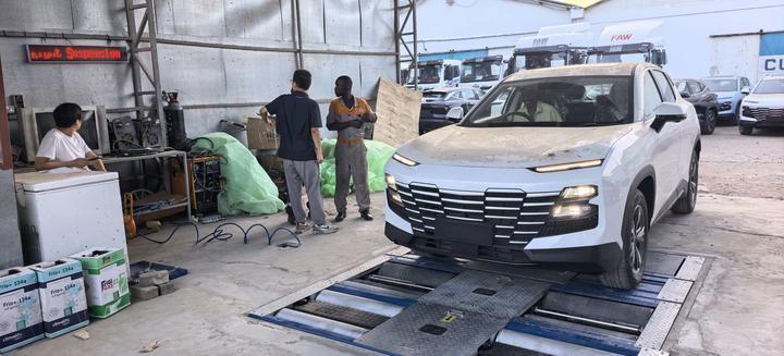 Cartesy brand Kenya case  5-in-1 Roller Brake Tester with 4000kg   Axle Load side slip speedometer suspension tester 